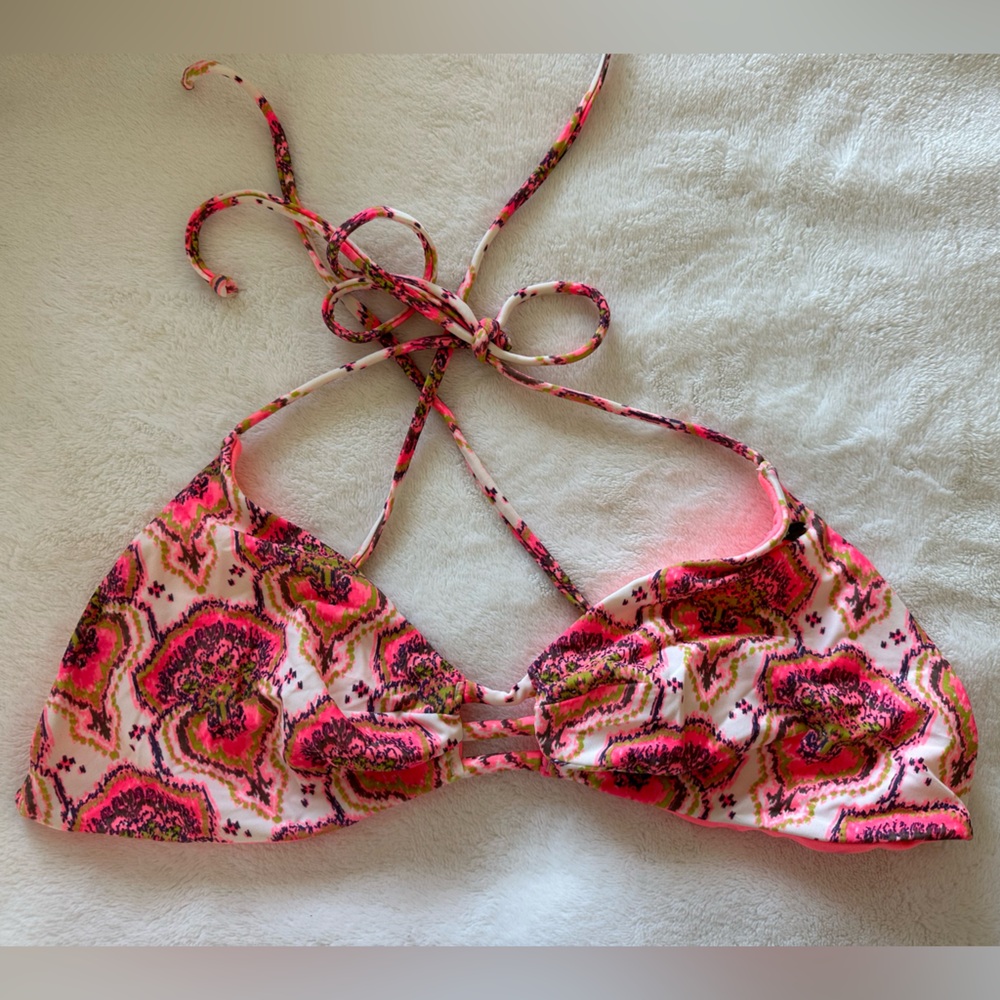3/$20 - Pink and White Strappy Bikini Top